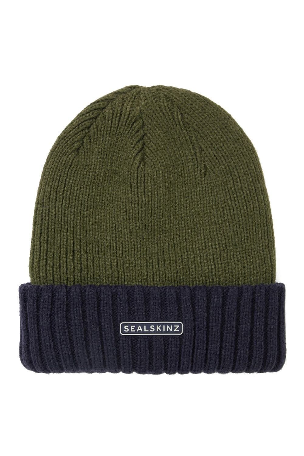 SealSkinz Sealskinz Men's Waterproof Cold Weather Roll Cuff Beanie Hat in Green