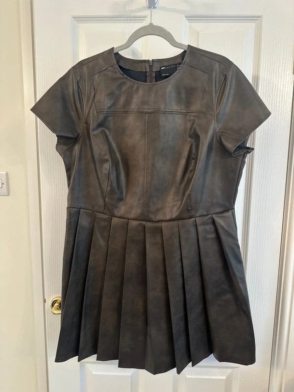 ASOS Design Brown Leather-Like Dress Size 18