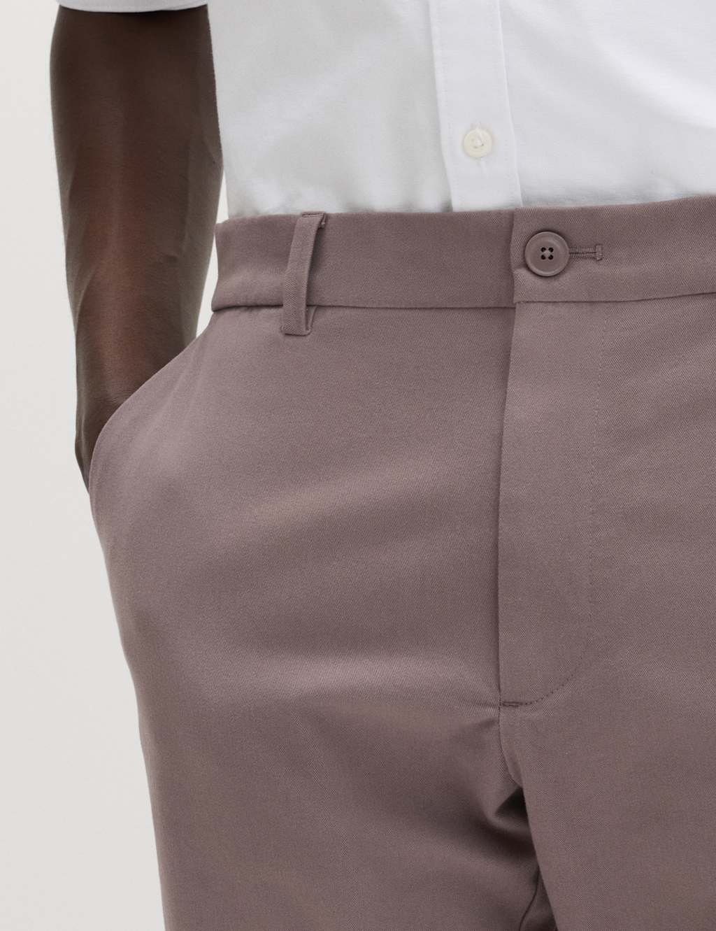 Marks & Spencer M&S The Ultimate Slim Fit Twill Chinos Mocha - 2