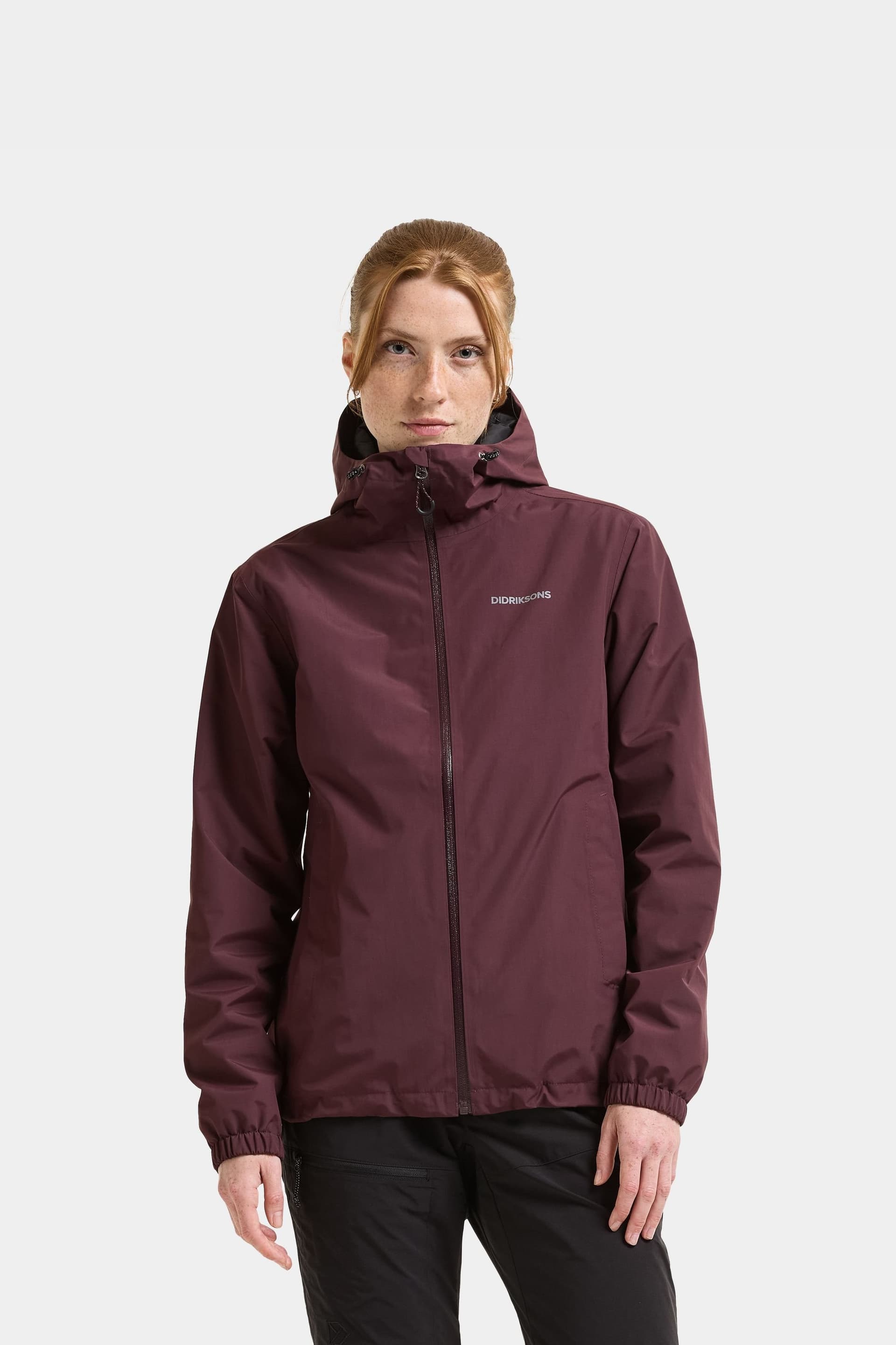 Didriksons Didriksons Women's Varja Waterproof, Windproof & Breathable Shell Jacket in Burgundy