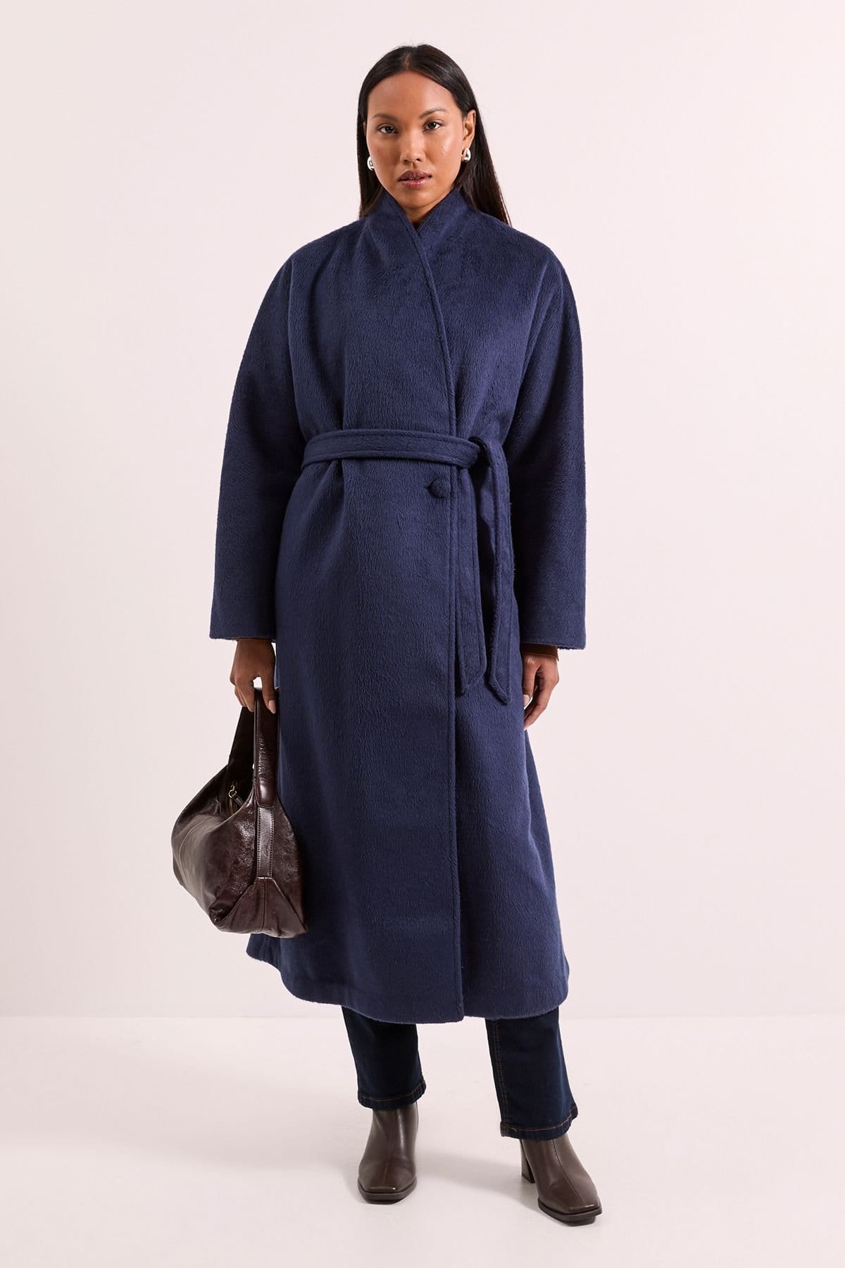 Principles Principles Women's by Wallis Wrap Belted Coat in Navy - 4