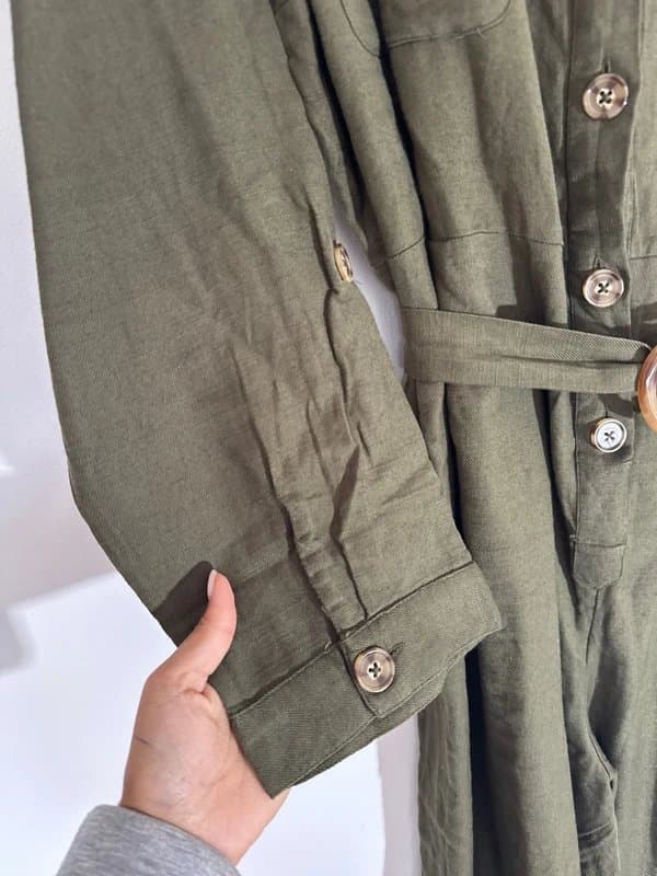 New Look Shop Floor New Look Curves Khaki Green soft Jumpsuit - size uk 26