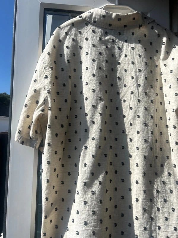 Bershka Men's Cream Printed Shirt