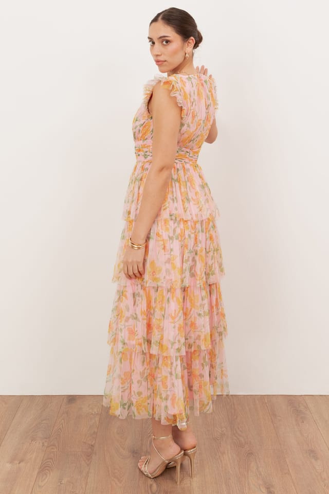 Anaya with Love Anaya with Love Women's Floral V Neck Tiered Midaxi Dress - 2