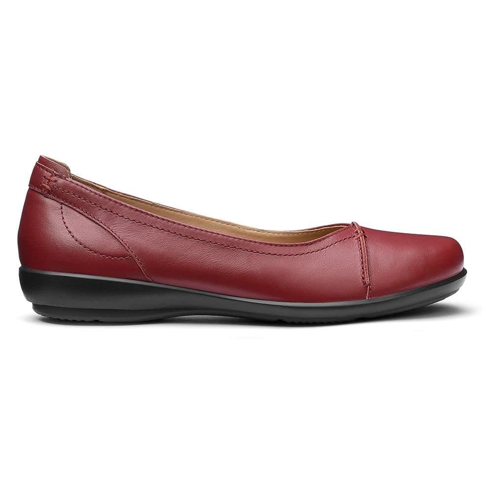 Hotter Hotter Women's Wide Fit 'Robyn II' Ballet Pumps in Dark Red