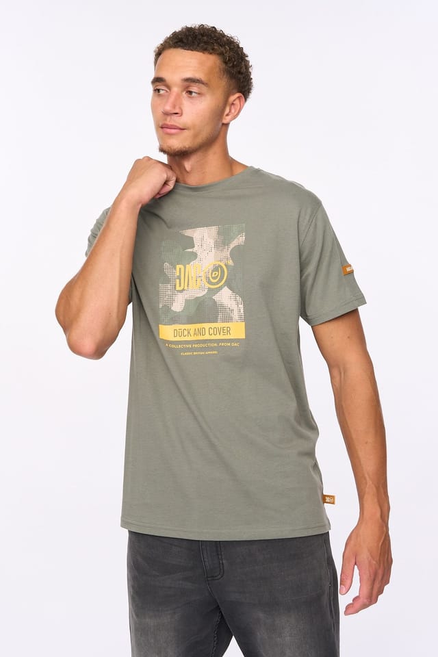 Duck&Cover Duck&Cover Men's Camostack T-Shirt in Dark Olive - 3