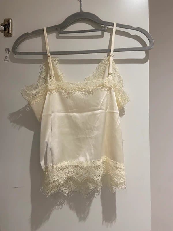 ASOS satin cami top with lace trim