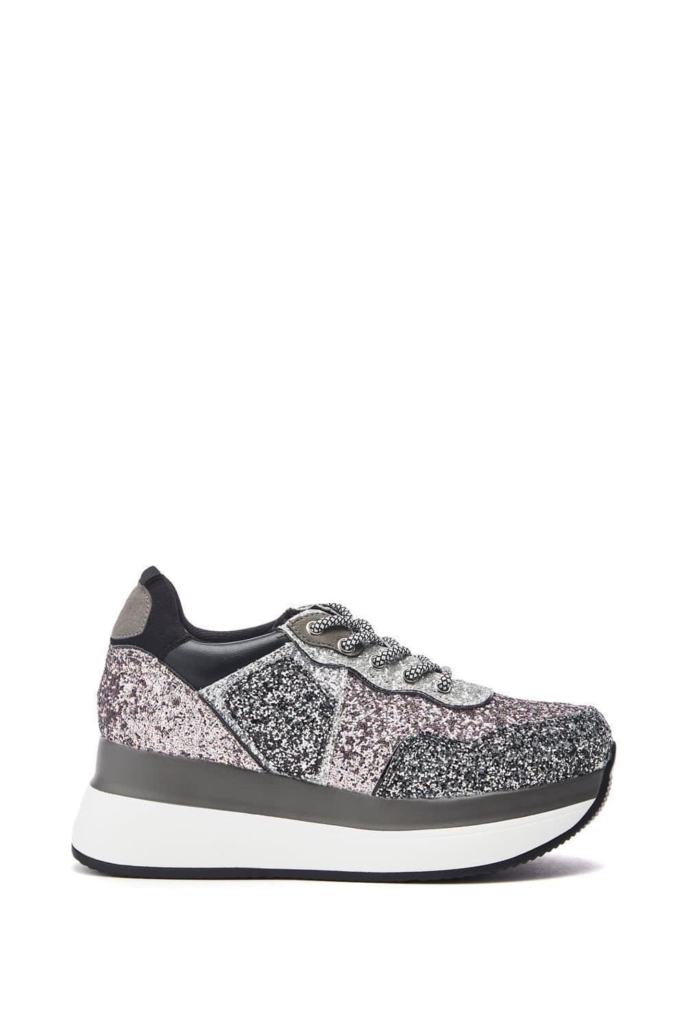 Moda In Pelle Moda In Pelle Women's 'Carlina' Porvair Chunky Trainers in Metallic Silver