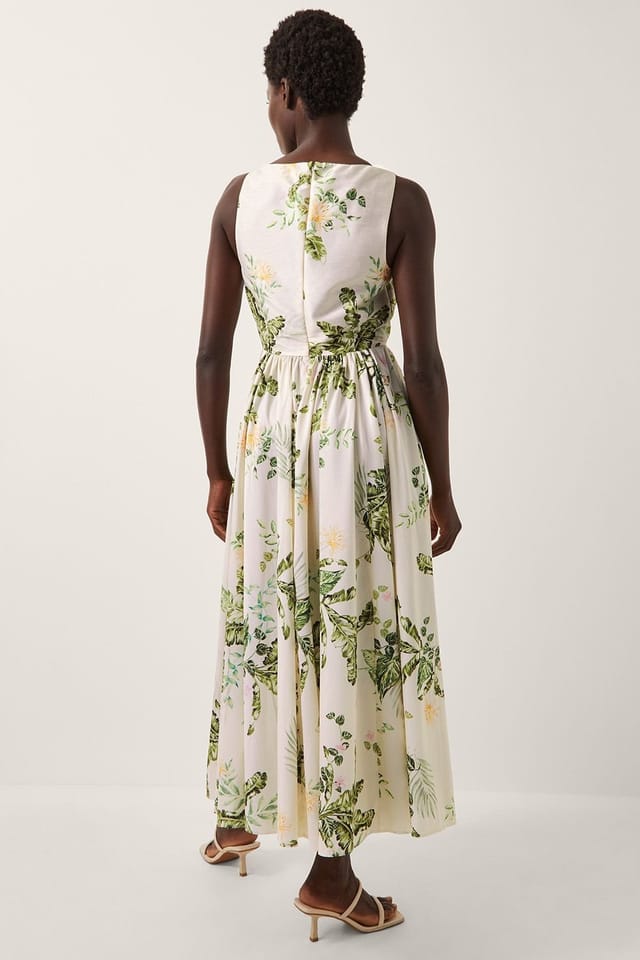 Monsoon Monsoon Women's Sicily Fit & Flare Midi Dress in Cream - 2