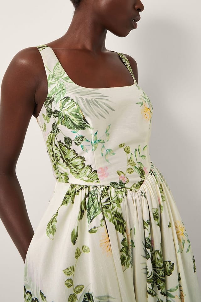 Monsoon Monsoon Women's Sicily Fit & Flare Midi Dress in Cream - 3