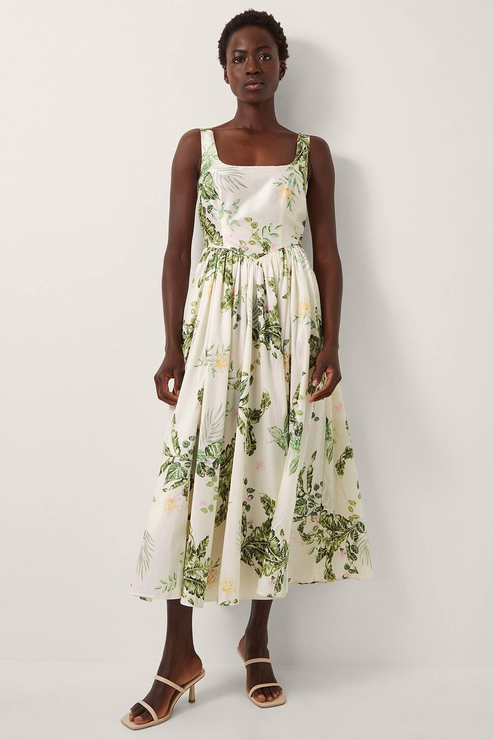 Monsoon Monsoon Women's Sicily Fit & Flare Midi Dress in Cream - 4