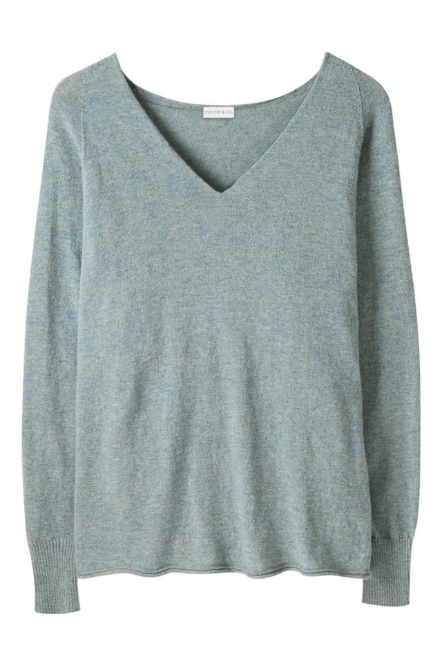 Celtic & Co Celtic & Co Women's GEELONG SLOUCH V SWEATER in Mint - 2