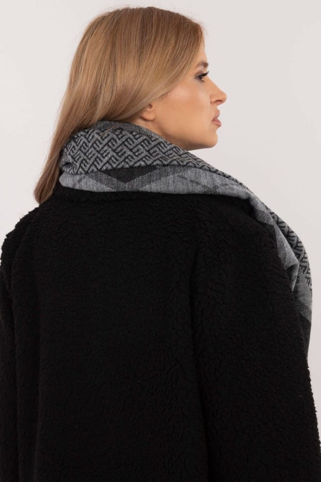 Love Lace Love Lace Women's Elegant Geometric Pattern Viscose Scarf Lightweight Soft Shawl in Black - 3