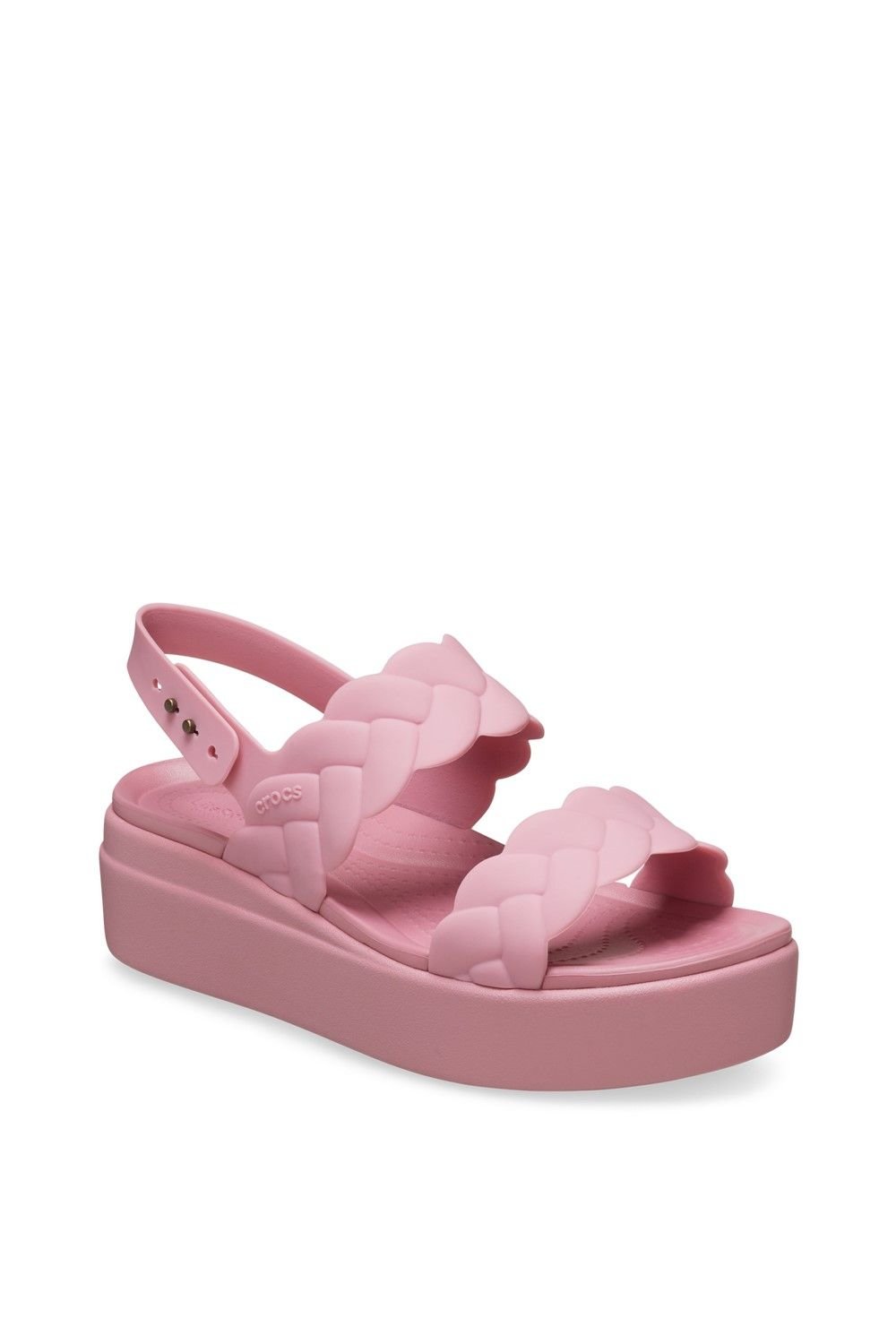 Crocs Crocs Women's Brooklyn Woven Low Wedge in Pink - 3