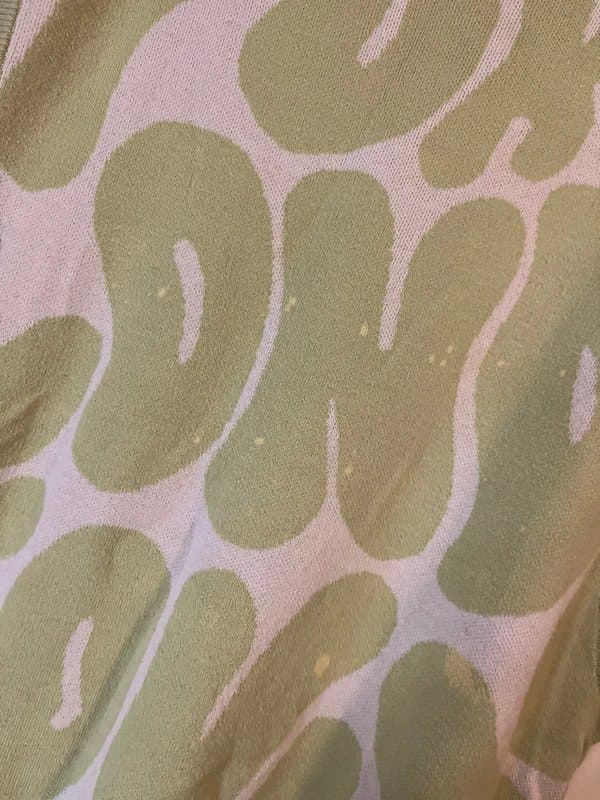 Bershka Bershka Green Graphic Knit Sweater Vest Y2K Indie