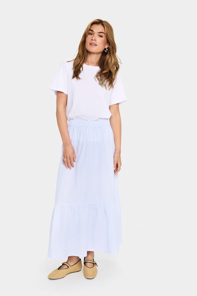 Saint Tropez Saint Tropez Women's ElmikoSZ Striped Maxi Skirt in Baby Blue - 3