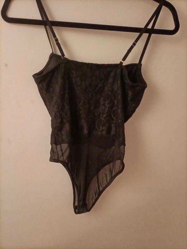 New Look New Look Black lace corset bodysuit, size 12
