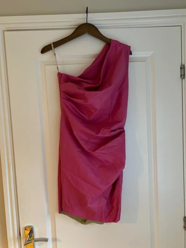 ASOS Design Pink Leather Effect Dress