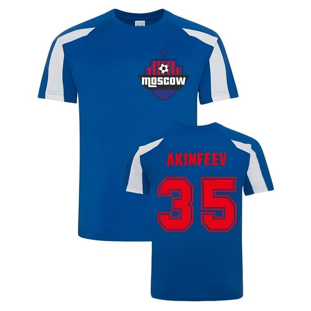 CSKA Moscow CSKA Moscow Men's Igor Akinfeev Sports Training Jersey in Blue - 2