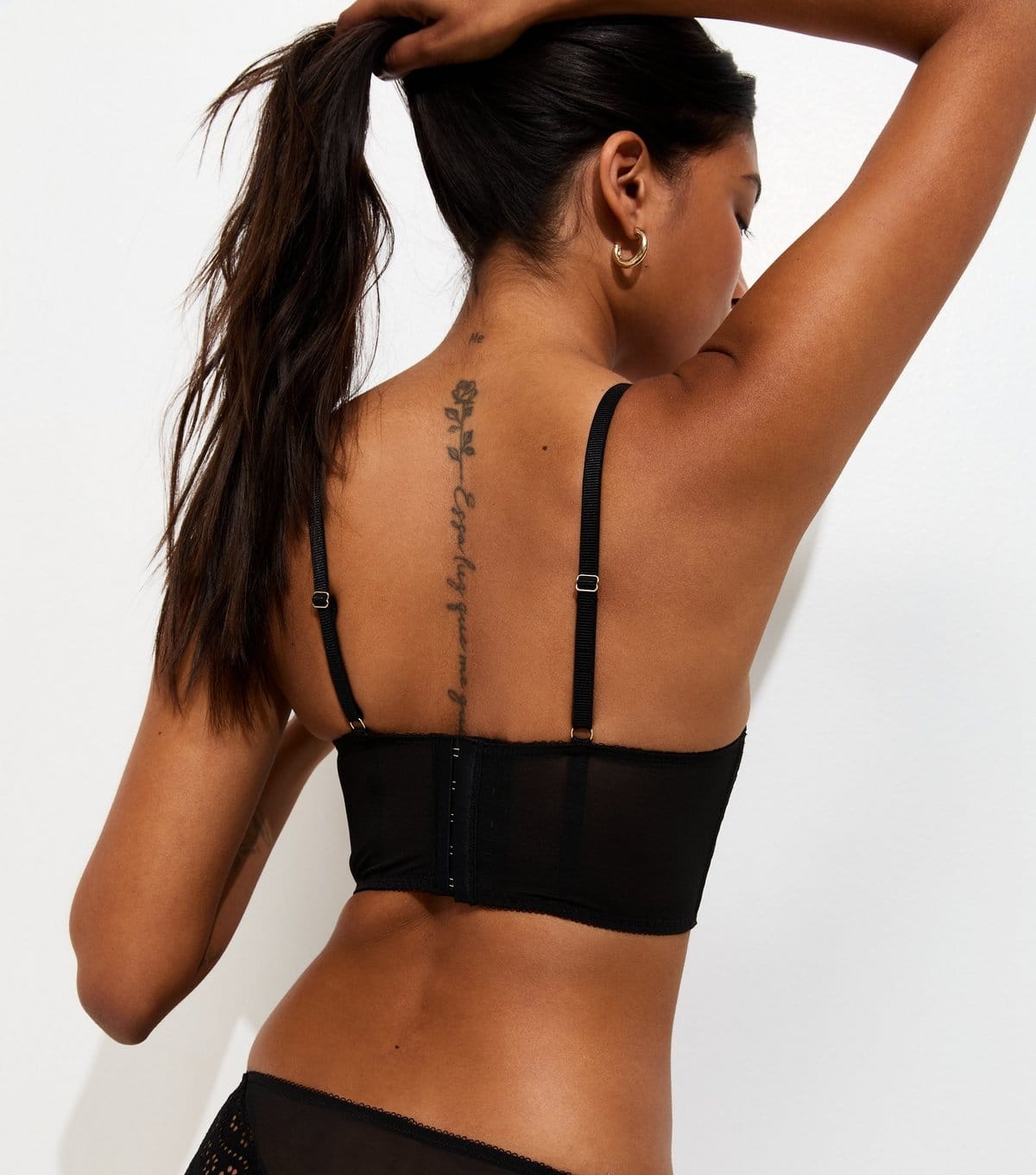 New Look Women's Black Cutwork Lace Longline Balcony Bra New Look - 4