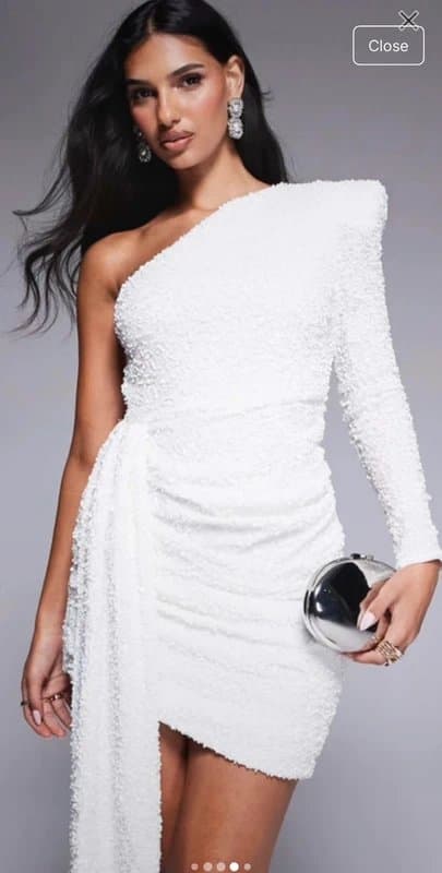 ASOS ASOS Luxe White sequin party dress