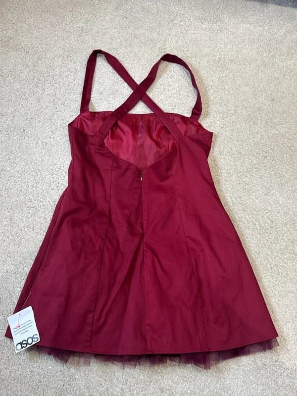 ASOS Design ASOS design size 12 burgundy mini dress
