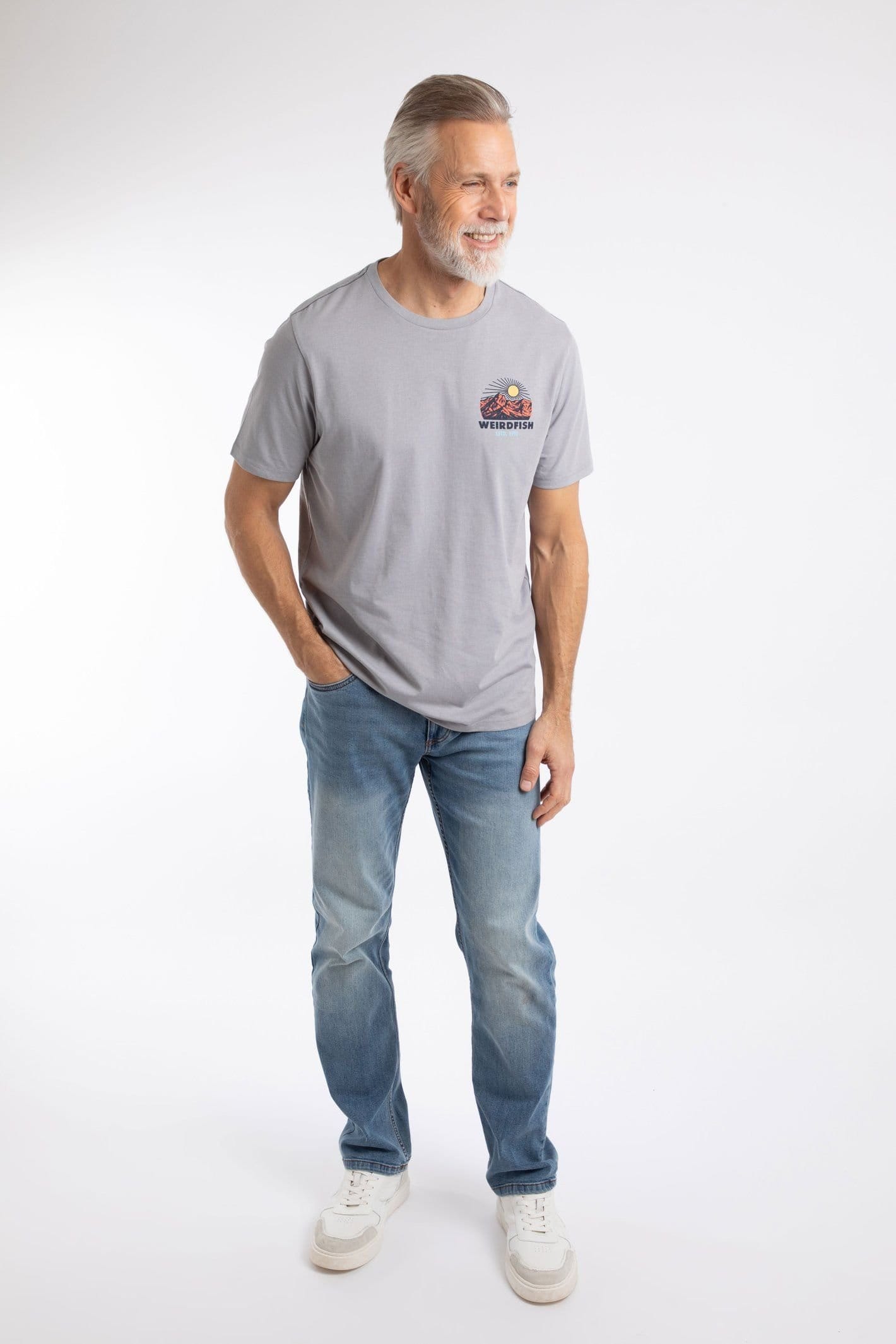 Weird Fish Weird Fish Men's Hiker Graphic T-Shirt in Grey - 4