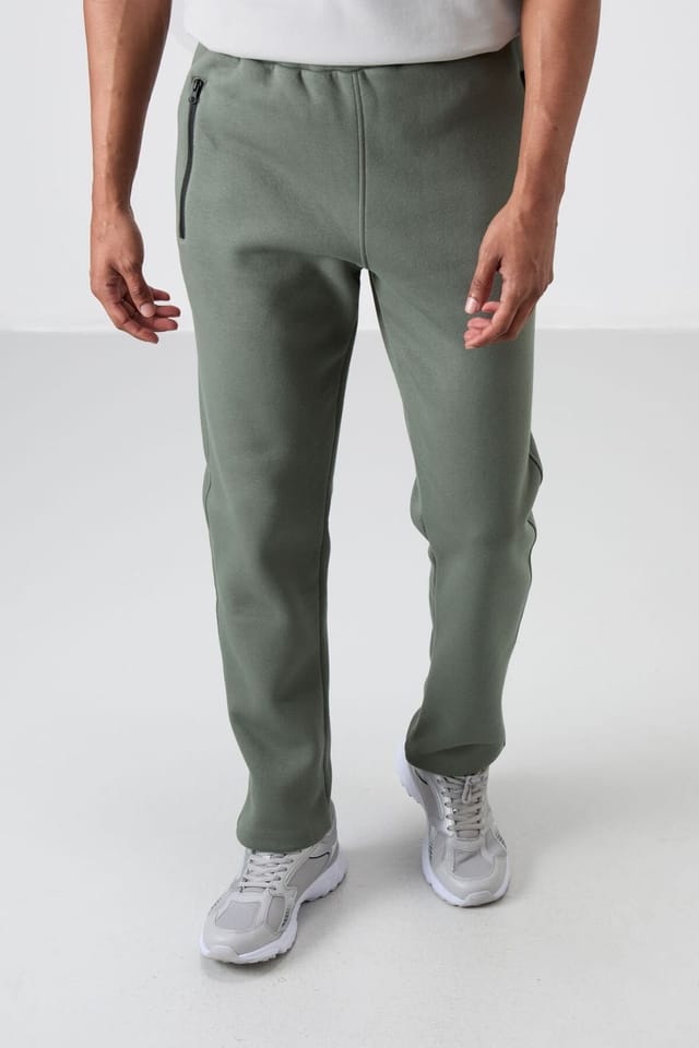 Tommy Life Tommy Life Men's Regular Fit Fleece Sweatpants in Khaki - 2