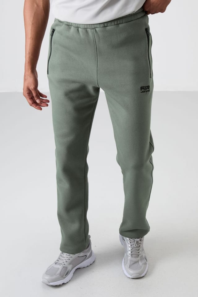 Tommy Life Tommy Life Men's Regular Fit Fleece Sweatpants in Khaki - 3