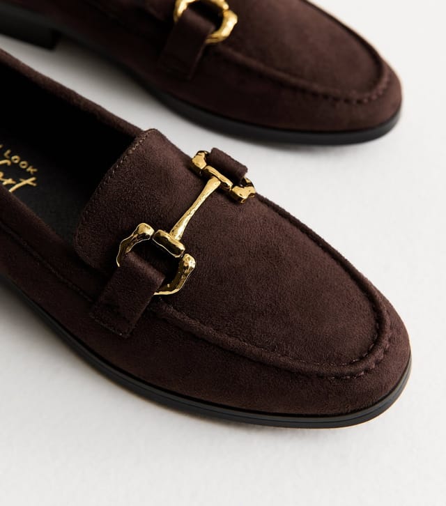 New Look Women's Brown Faux Suede Snaffle Buckle Loafer New Look - 3