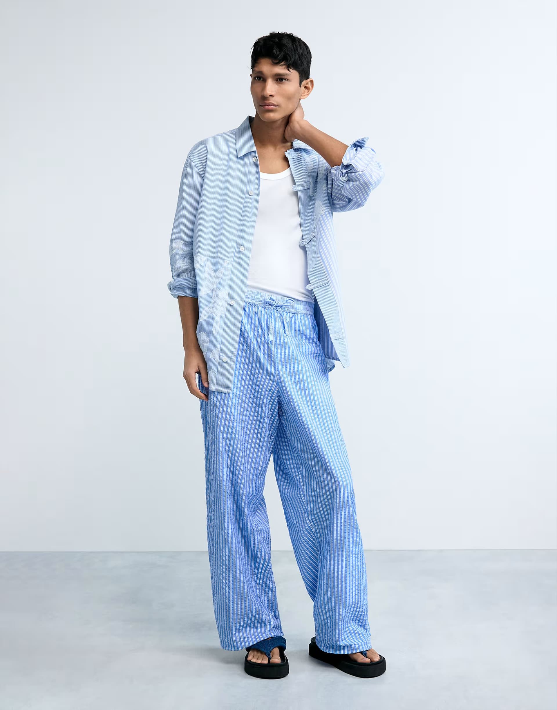 ASOS ASOS Desigual Blue Striped Long Trousers