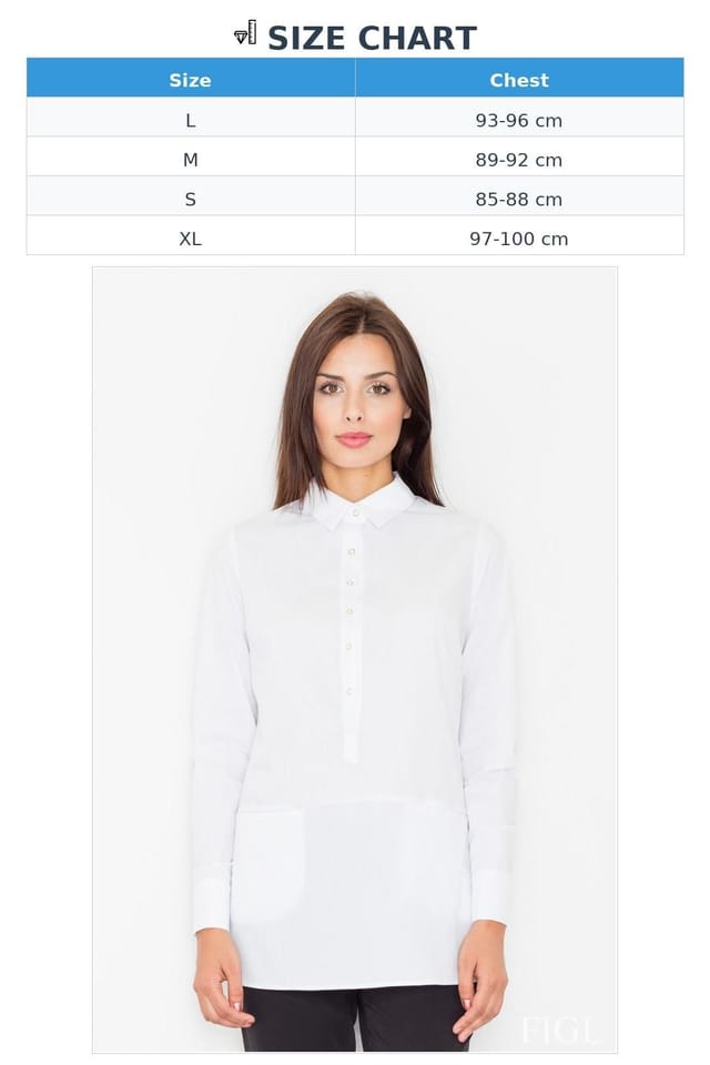 Love Lace Love Lace Women's Long Sleeve Button Front Extended Blouse in White - 2