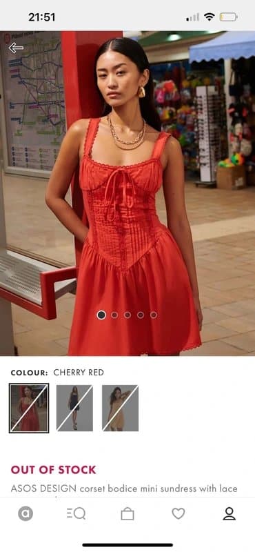 ASOS Corset style ASOS Red Dress
