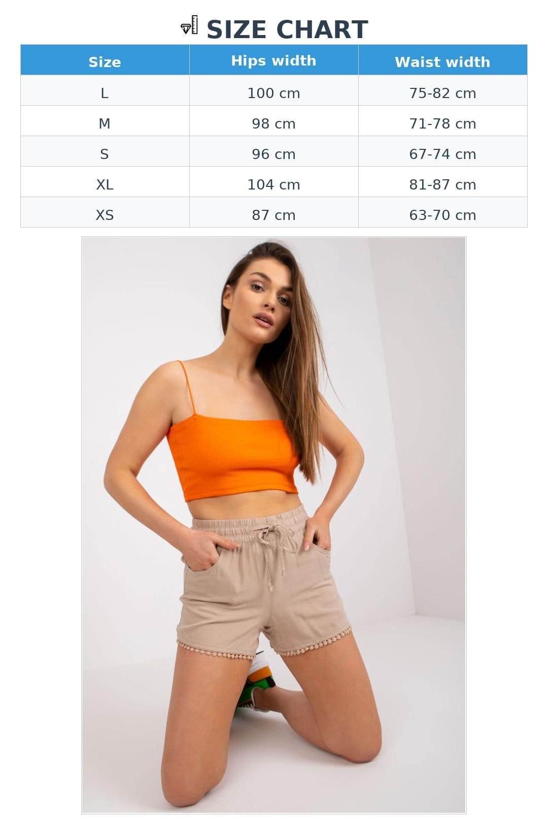Love Lace Love Lace Women's Elastic Waist Tie Shorts with Pockets in Beige - 4