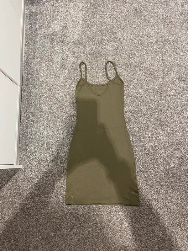 Bershka khaki green bershka dress with sliver sequins