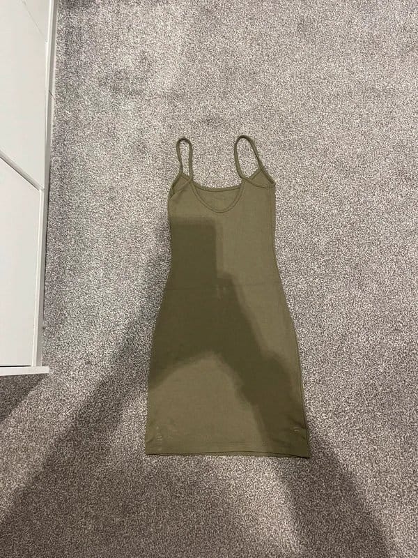 Bershka khaki green bershka dress with sliver sequins - 1