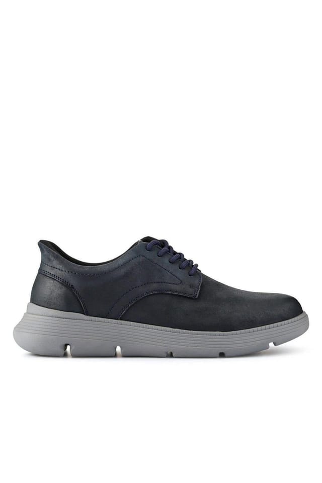 Pavers Pavers Men's Easy Step In Casual Leather Lace Up Shoes in Navy - 2
