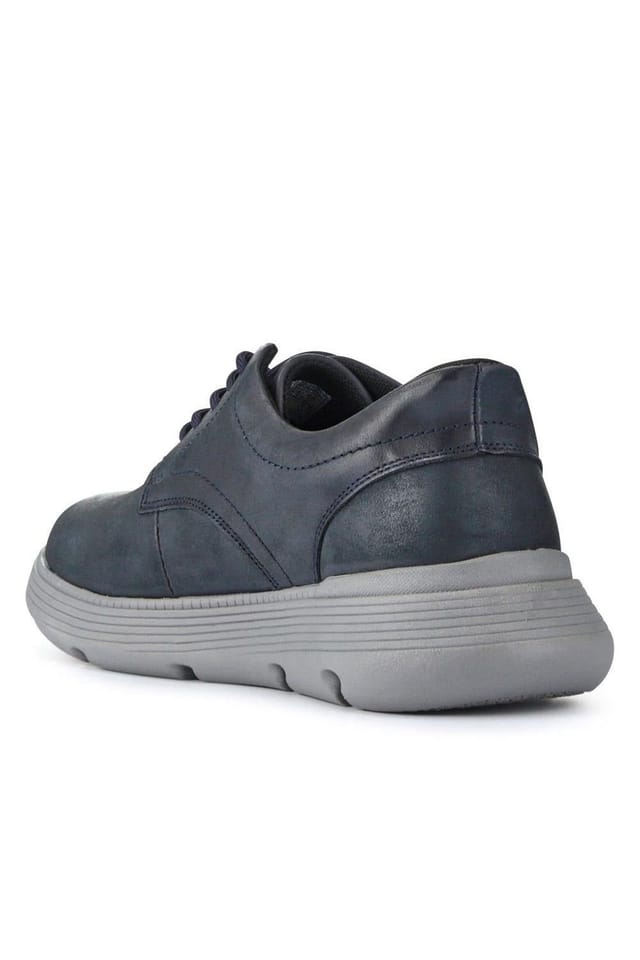 Pavers Pavers Men's Easy Step In Casual Leather Lace Up Shoes in Navy - 3
