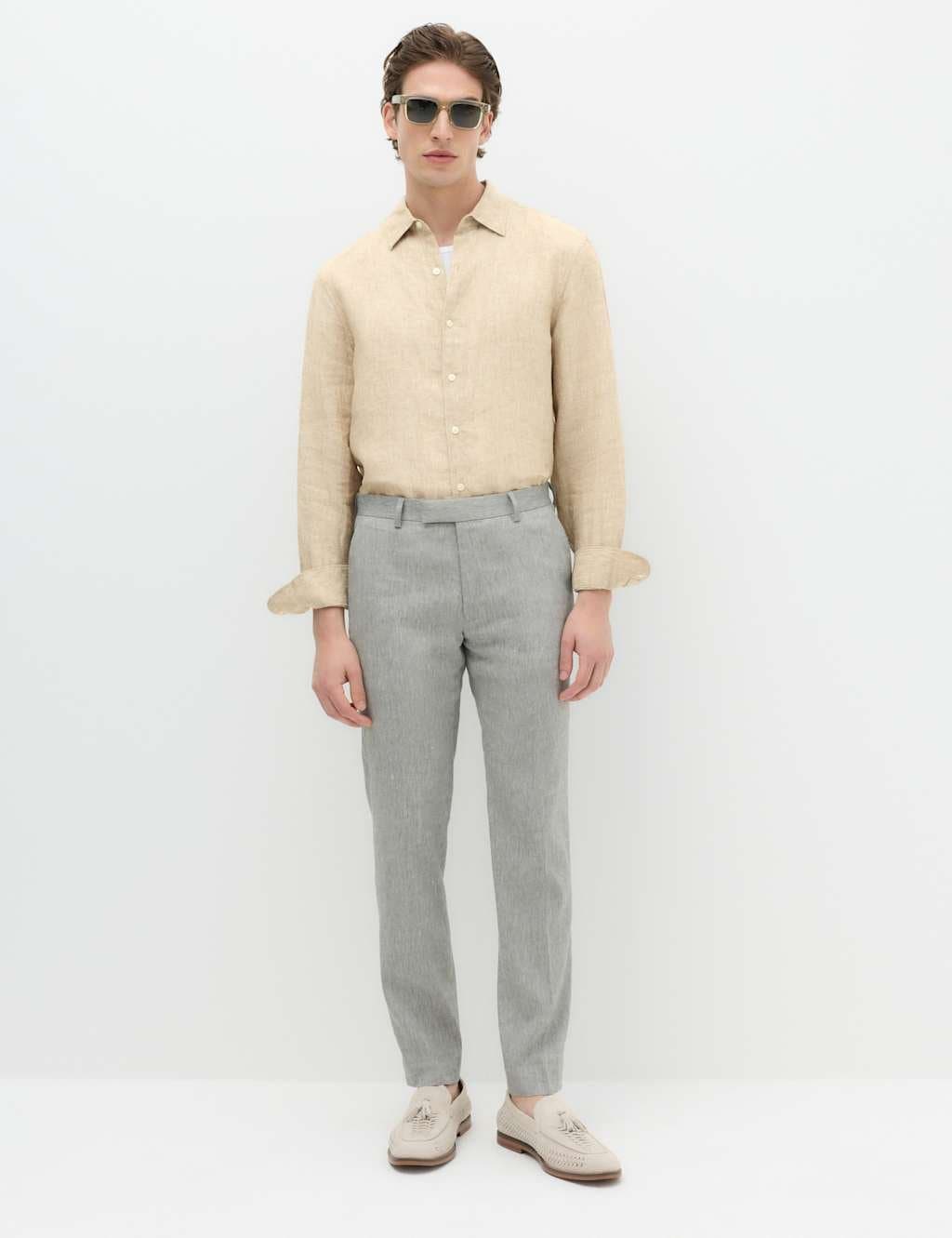 Marks & Spencer M&S Regular Fit Pure Linen Shirt Neutral