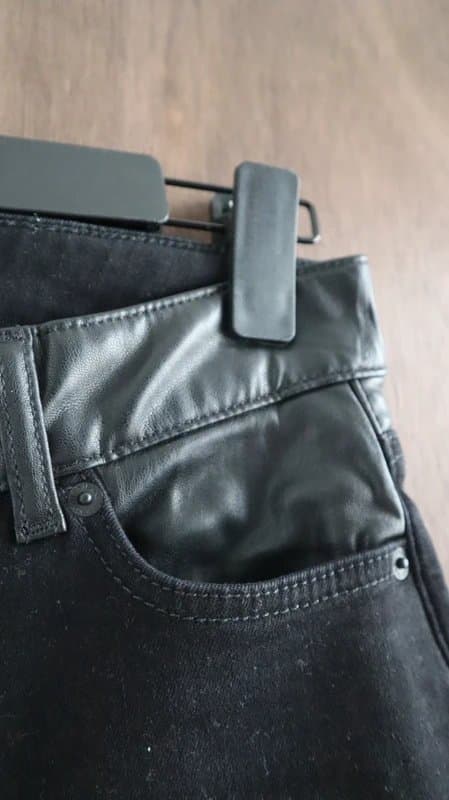 The Kooples The Kooples Black Skinny Jeans Leather Waist Parisian Designer Size 27