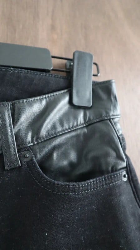 The Kooples The Kooples Black Skinny Jeans Leather Waist Parisian Designer Size 27 - 1