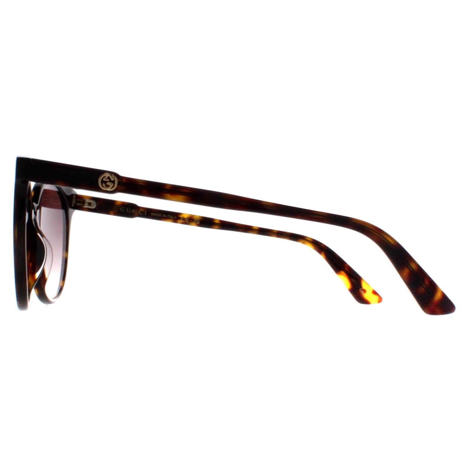 Gucci Gucci Women's Round Dark Havana Brown Gradient GG0488S - 3