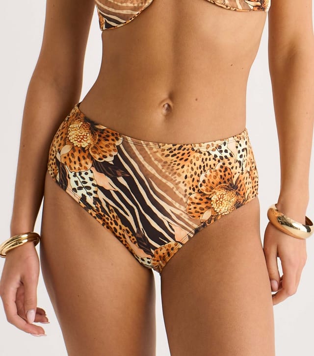 Gini London Women's Multicolour Animal Floral Print Bikini Bottoms Gini London New Look - 2