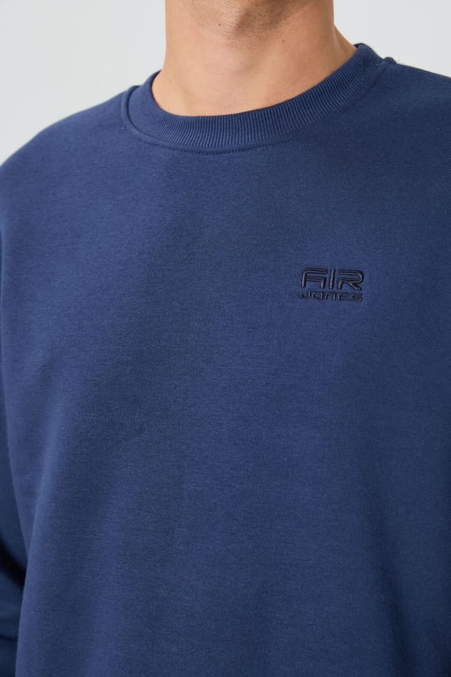 Tommy Life Tommy Life Men's Regular Fit Crew Neck Sweatshirt in Mid Navy - 3