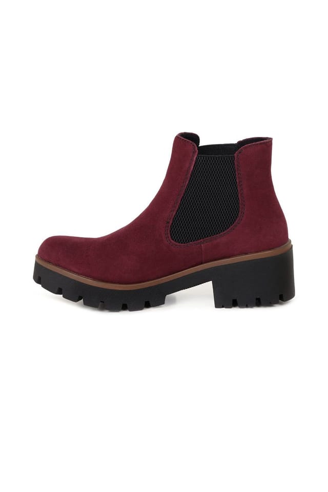 Rieker Rieker Women's 'Acorn II' Chunky Chelsea Boots in Maroon - 2