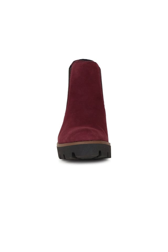Rieker Rieker Women's 'Acorn II' Chunky Chelsea Boots in Maroon - 3