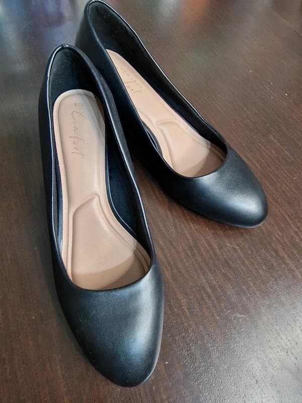 New Look Black leather imitation block heel shoes