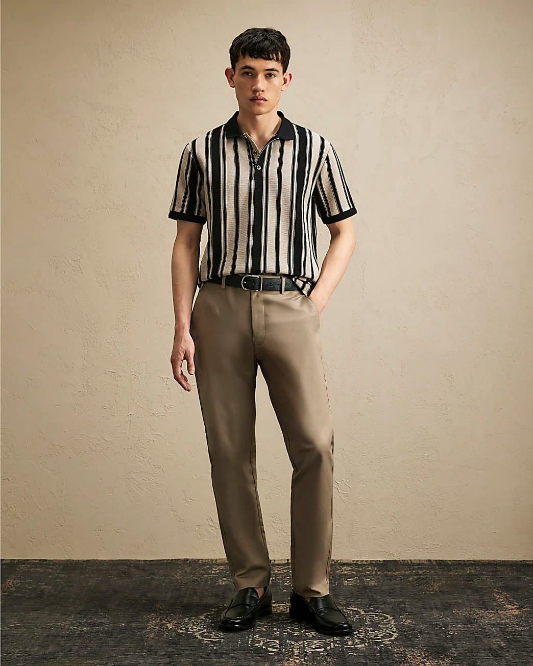 River Island Mens River Island Beige Slim Fit Stretch Chino Trousers