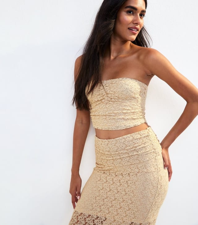 New Look Women's Cream Lace Bandeau Top New Look - 2