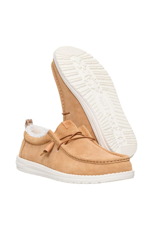 Hey Dude HEY DUDE Men's Wally Suede Shearling Lion Orange/Multi in Orange - 3